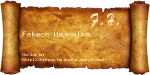 Fekecs Hajnalka névjegykártya